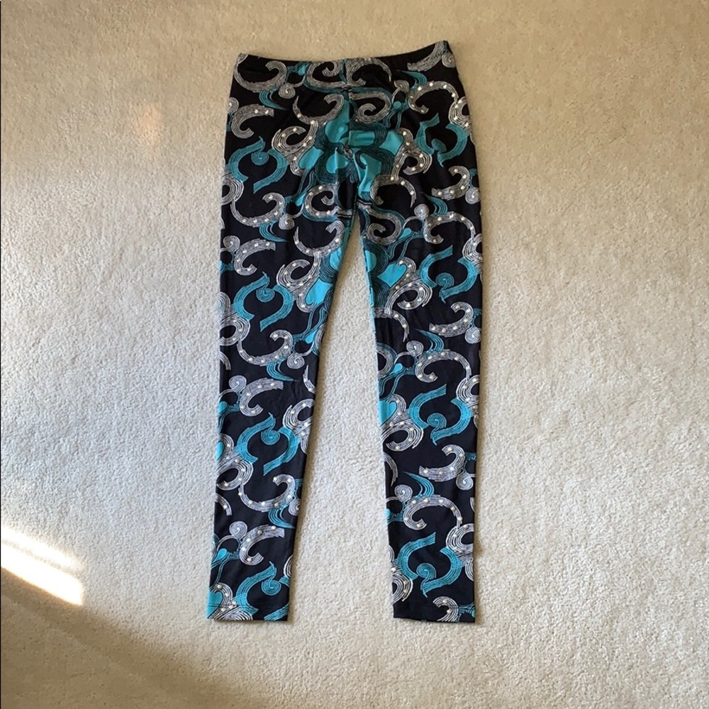 Rampage Studded Black and Blue Leggings